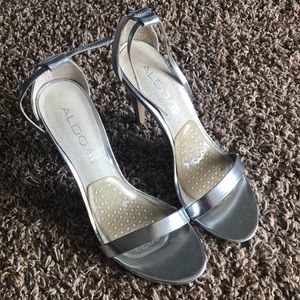 Silver Aldo heels